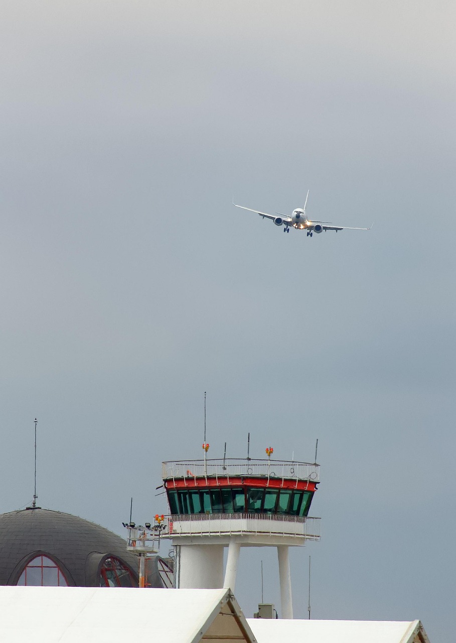 plane, airport, control tower, landing, transport, airplane, aviation, aircraft